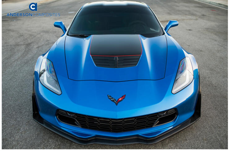 ANDERSON COMPOSITES CARBON FIBER HOOD VENT - 2015-19  ZO6