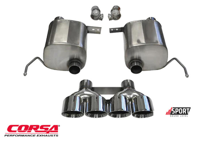 CORSA AXLE-BACK EXHAUST SYSTEM - SPORT  POLISHED - 2014-2019 CORVETTE